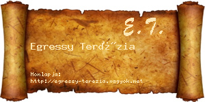 Egressy Terézia névjegykártya
