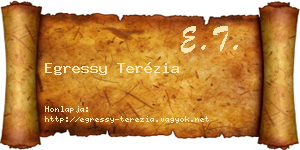Egressy Terézia névjegykártya